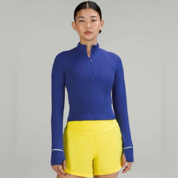 Lululemon Its Rulu Run Cropped Half Zip *Ribbed Psychic - Picture 1 of 11